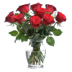 Composition of 9 roses