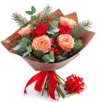 Holiday Roses and Cash Gift Bouquet
