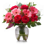 Roses with Gerbera Daisies