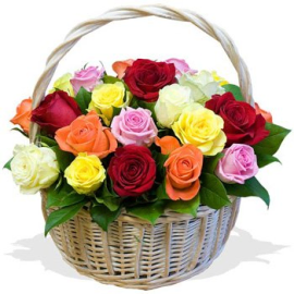 Bursting With Color Floral Basket