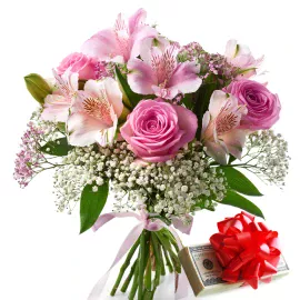 Gift-a-Cash Mixed Flower Bouquet