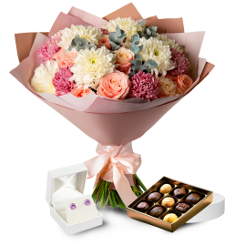 Amethyst Earrings Blossom Gift Set