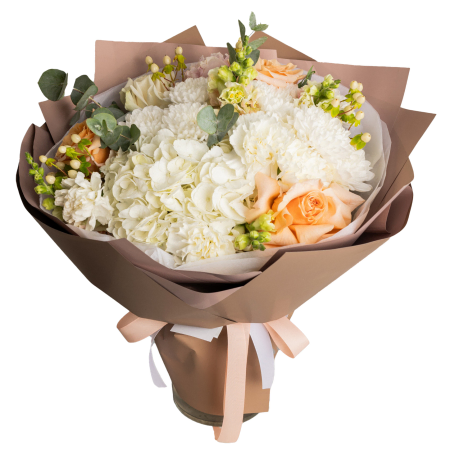 Peach Roses and Carnations Bouquet