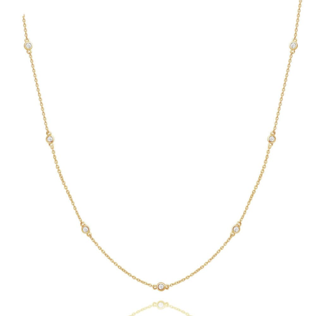 Gold And Zirconia Necklace