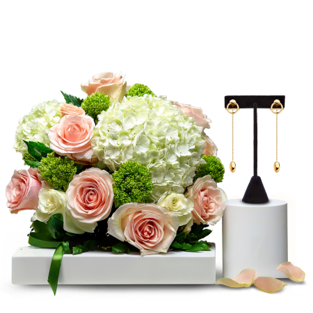 Blush Bloom and Gold Earrings Gift Set